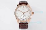 ZF Factory IWC Portuguese 40mm Automatic Watch White Dial Brown Leather Strap